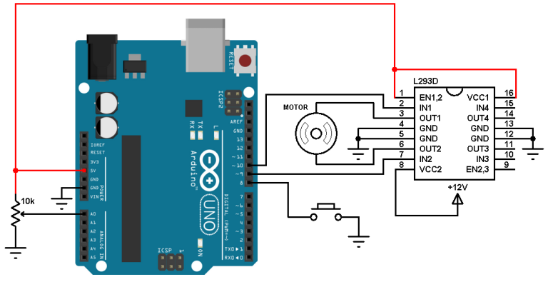 Arduino Dc Motor Speed And Direction Control With L D