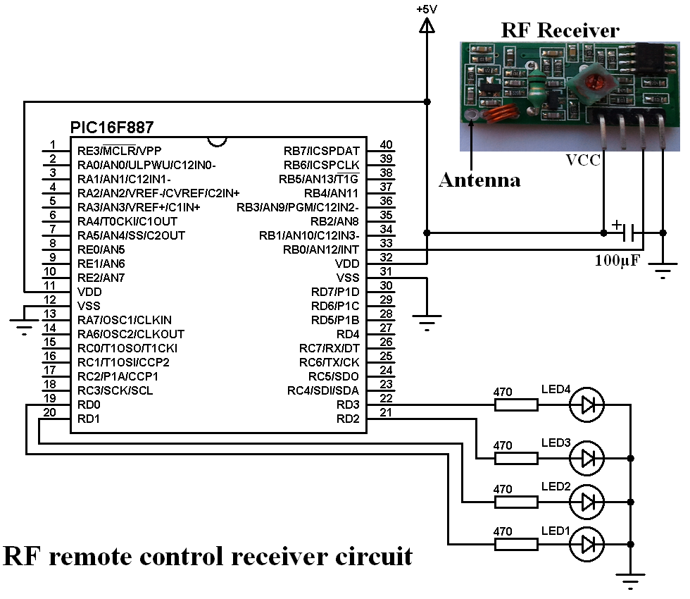 rc transmitter and receiver circuit