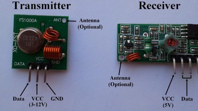 433MHz RF transmitter and receiver modules