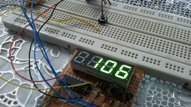PIC12F1822 7-segment display interface hardware circuit