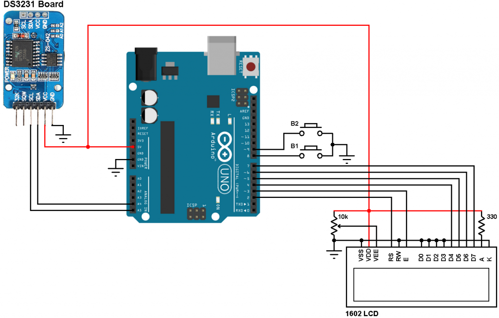 Arduino and DS3231 real time clock