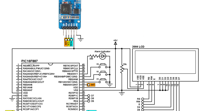 DS3231 RTC alarm temperature circuit PIC16F887