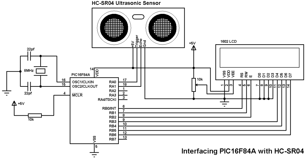 Hc Sr04 Ultrasonic Sensor Schematic