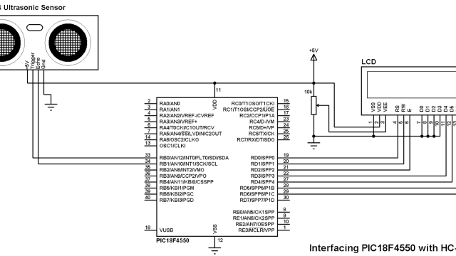 PIC18F4550 HC-SR04 ultrasonic sensor circuit