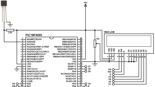 PIC18F4550 Projects - Simple Circuit