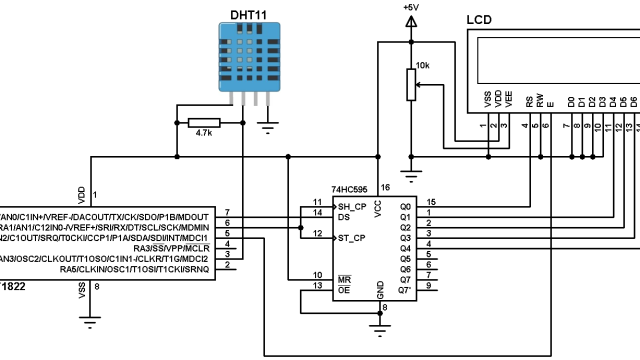 PIC12F1822 DHT11 humidity and temperature sensor circuit