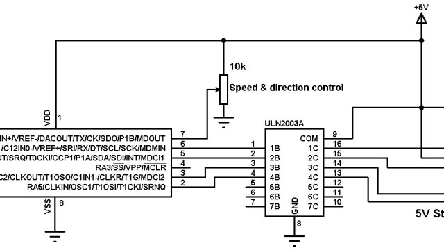 PIC12F1822 unipolar stepper motor control circuit