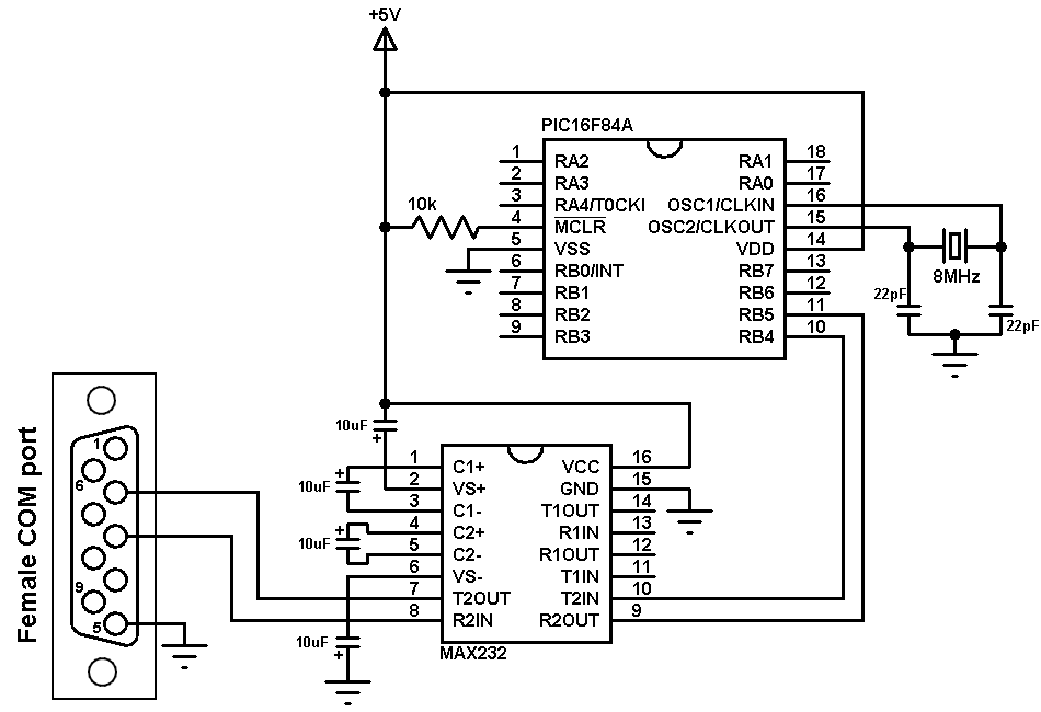 Прошивка пики. Сопряжение UART rs232. Микросхема UART rs232. Pic16f84a схема включения. Микроконтроллер pic16f84a распиновка.