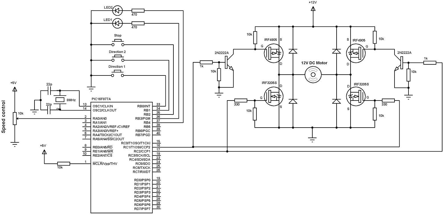 forward and reverse motor h bridge