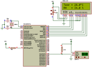 Interfacing PIC16F877A with DHT11 sensor - Proteus simulation