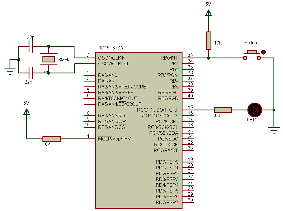 220V AC Lamp dimmer with PIC16F877A and TRIAC - Simple Circuit