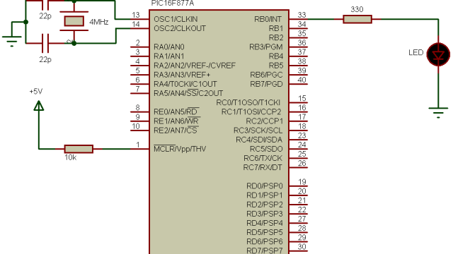 pic16f877a timer2 interrupt example circuit