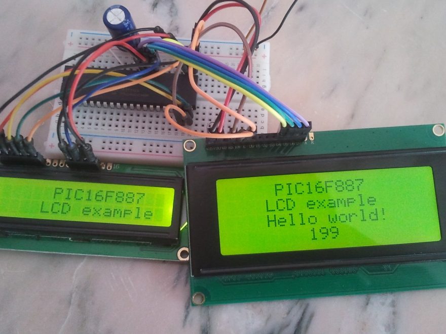 PIC16F887 LCD hardware circuit