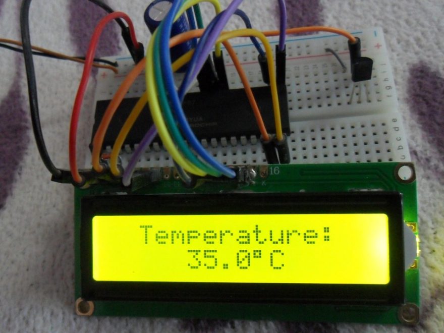 PIC16F887 LM35 Temperature sensor hardware circuit