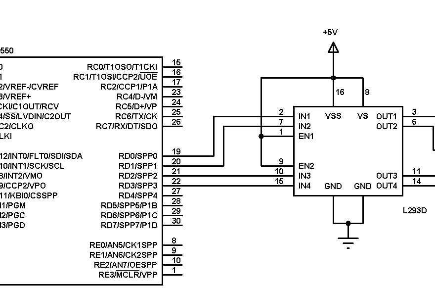 PIC18F4550 Bipolar stepper motor control circuit