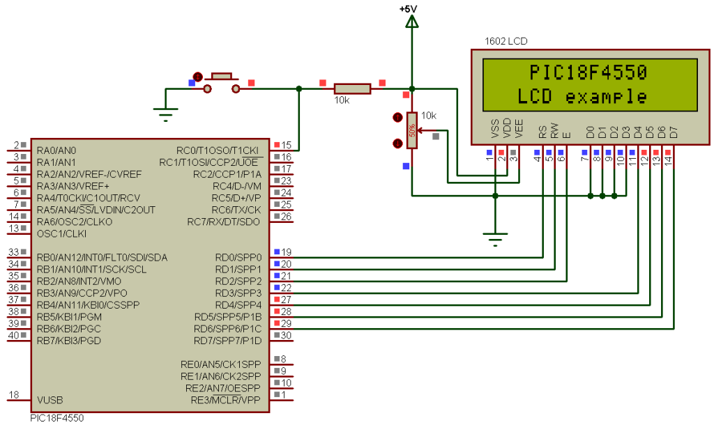 Pic18f4550 Interface With Lcd Using Ccs Pic C Compiler 8349