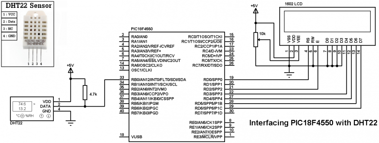 Interfacing Pic18f4550 With Dht22 Sensor Ccs C Compiler 8002