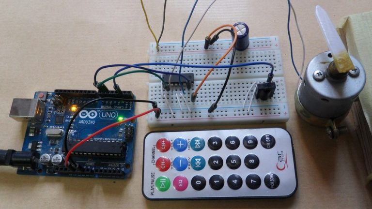 Arduino based remote controlled DC motor