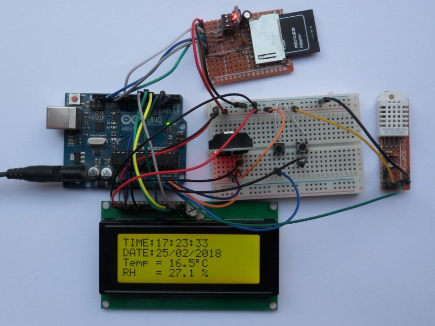 arduino sd card datalogger ds3231 dht22