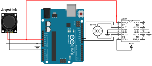 Arduino DC motor control with joystick and L293D