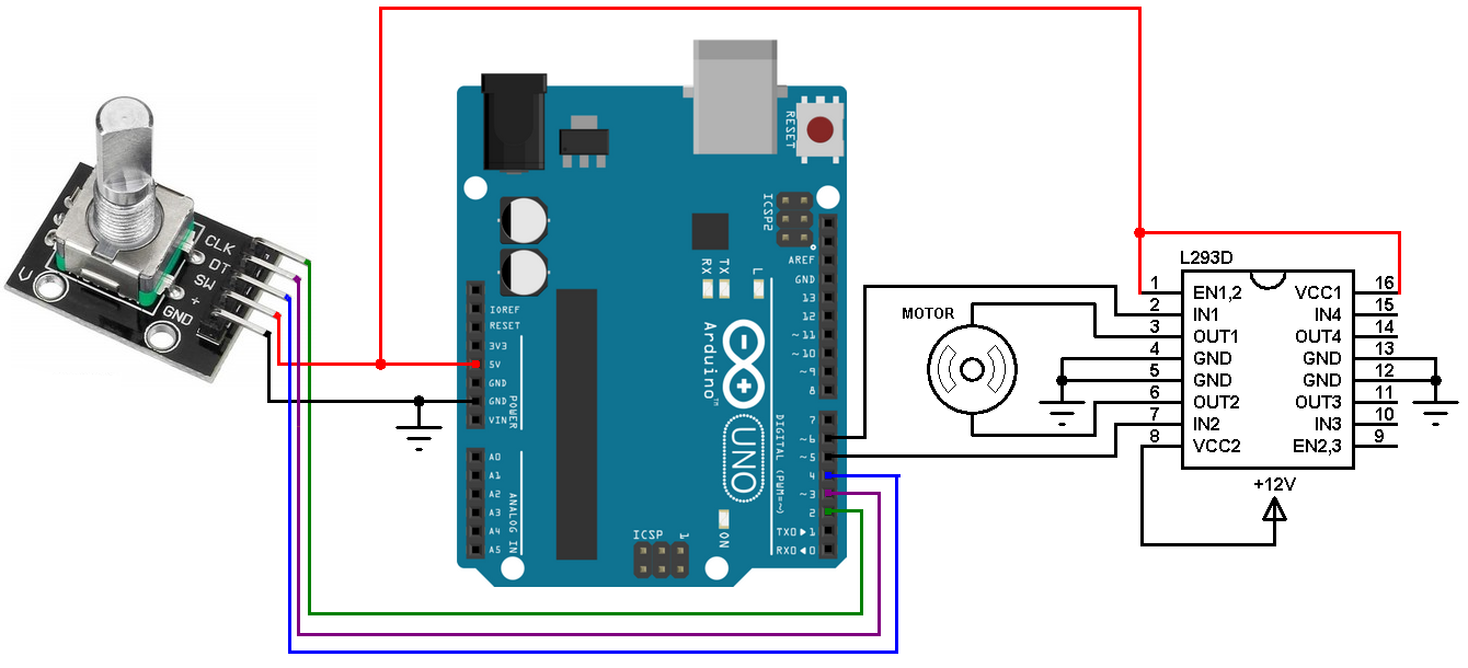 arduino stepper motor direction rotary encoder