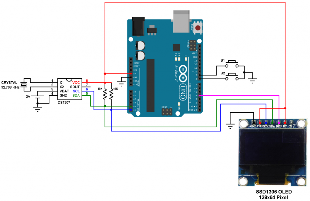 Arduino Real Time Clock Using Ds1307 And Ssd1306 Oled 2966