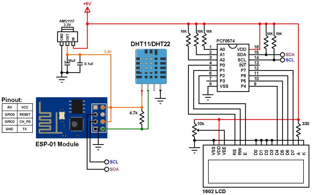 Подключение esp8266 к телевизору ESP8266 with DHT11 and DHT22 sensors