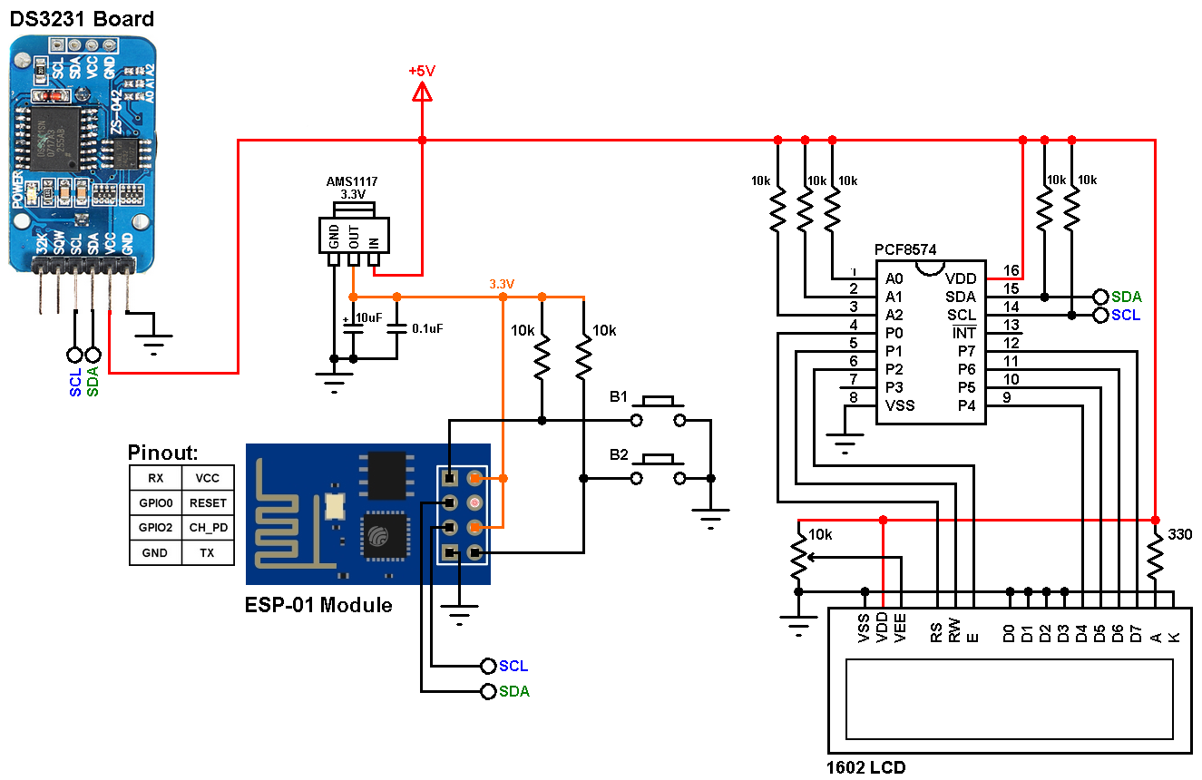 Esp8266 Esp 01 Real Time Clock With
