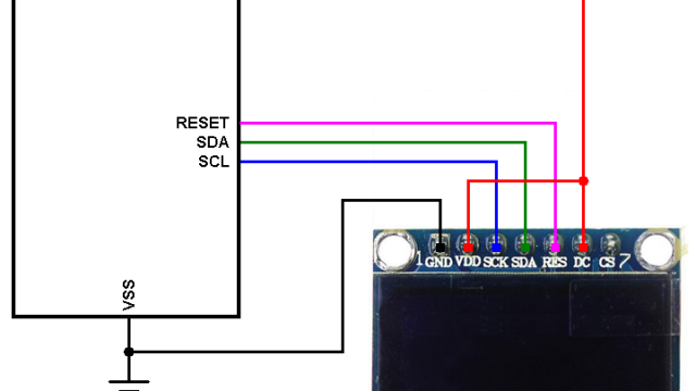 PIC microcontroller with SSD1306 OLED circuit connection