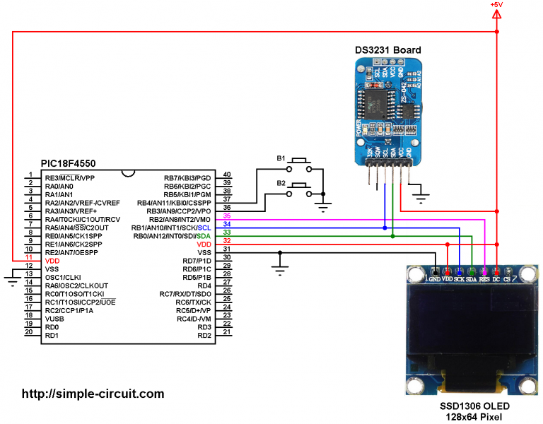 Interfacing Pic18f4550 With Ds3231 Rtc And Ssd1306 Display 2083