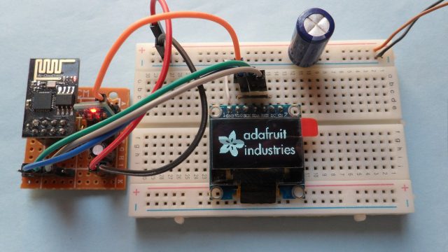 ESP8266 ESP-01 SSD1306 OLED I2C mode circuit