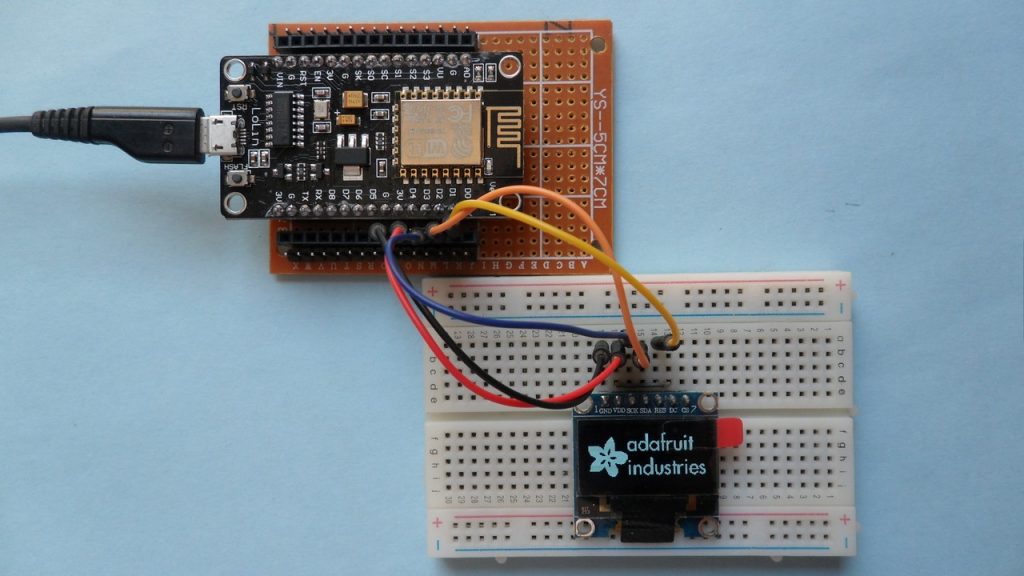 ESP-12E NodeMCU SSD1306 OLED display hardware circuit