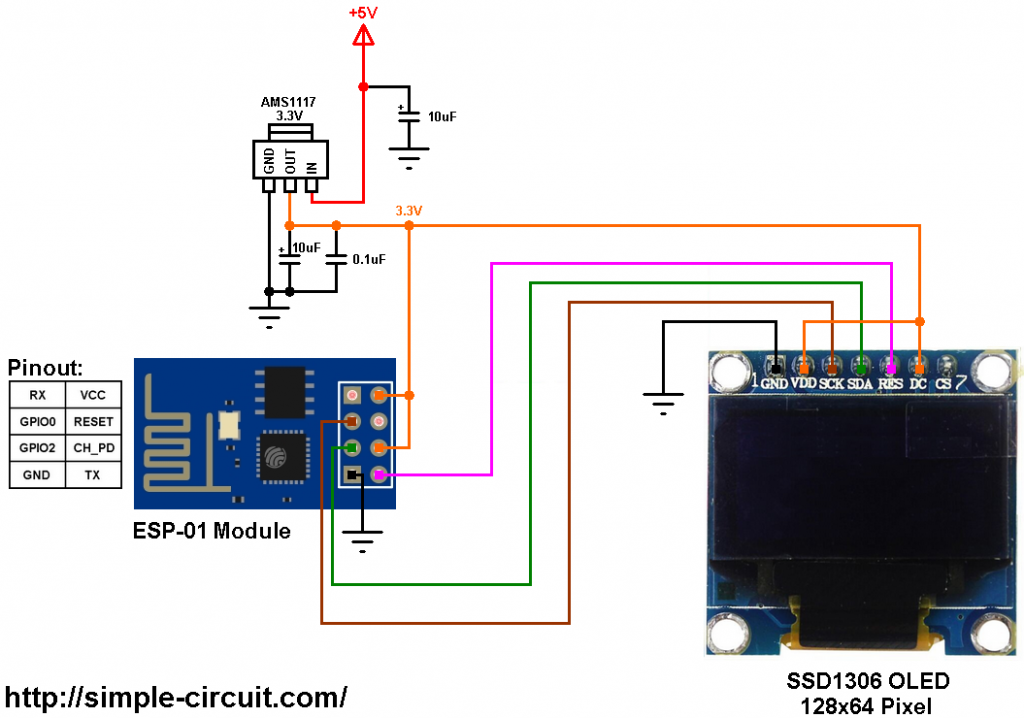 Esp8266 Esp 01 With Ssd1306 Oled Display