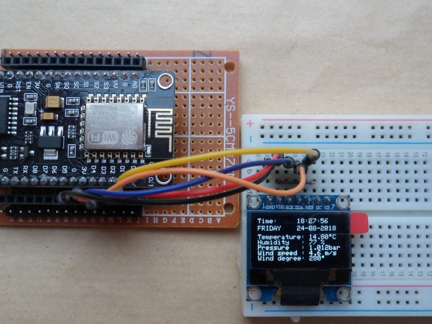 ESP8266 NodeMCU Internet clock and weather station