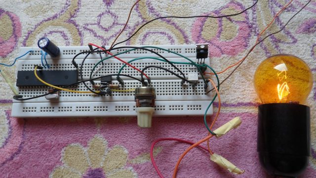 PIC16F877A dimmer with triac AC lamp dimmer