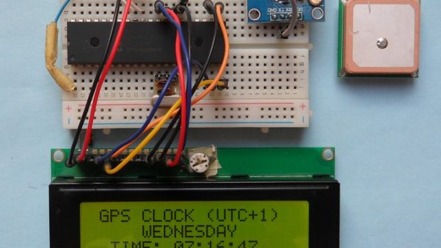 PIC16F877A GPS clock with NEO-6M GPS module