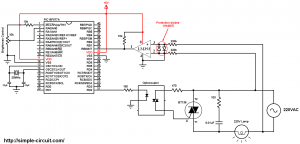 220V AC Lamp dimmer with PIC16F877A and TRIAC