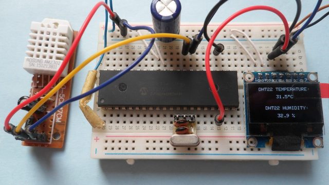 PIC16F877A SSD1306 OLED DHT22 (AM2302, RHT03)