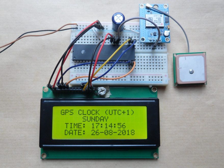 PIC16F887 GPS Clock with NEO-6M module and 20x4 LCD