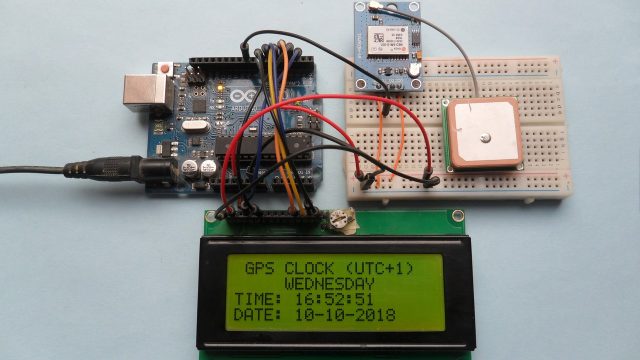 Arduino GPS clock with local time circuit