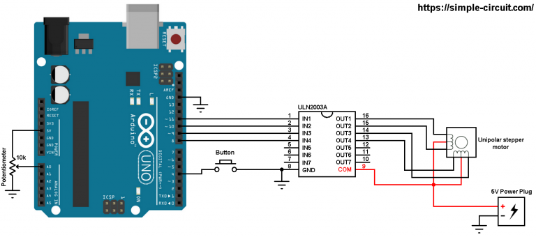 Arduino Unipolar Stepper Motor Control