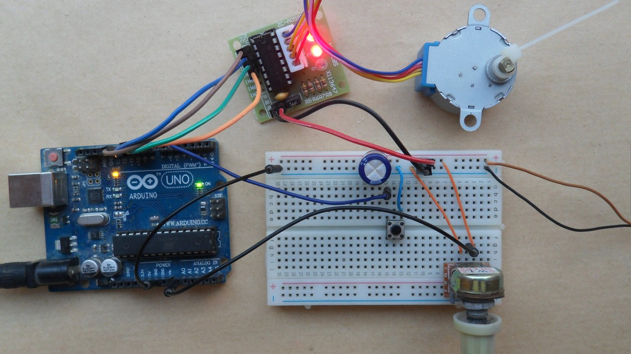 Arduino Unipolar Stepper Motor Control Simple Circuit