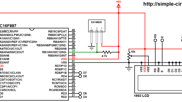 PIC16F887 MCU with DS18B20 sensor and LCD - MPLAB XC8 DS18B20