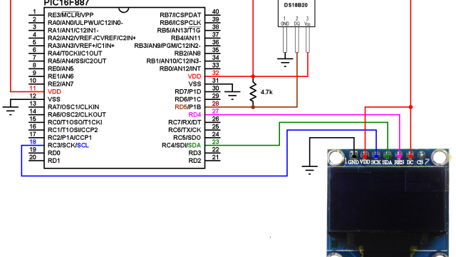 PIC16F887 with DS18B20 sensor and SSD1306 OLED - DS18B20 SSD1306