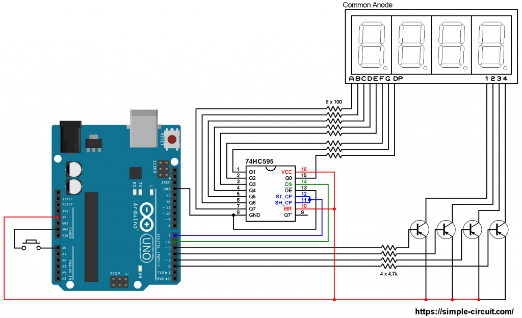 Семисегментный индикатор arduino схема