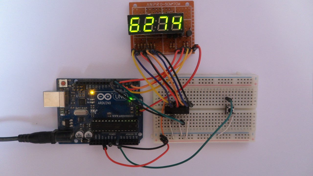 7 Segment Display With 74hc595 Shift Register Arduino Projects 6318