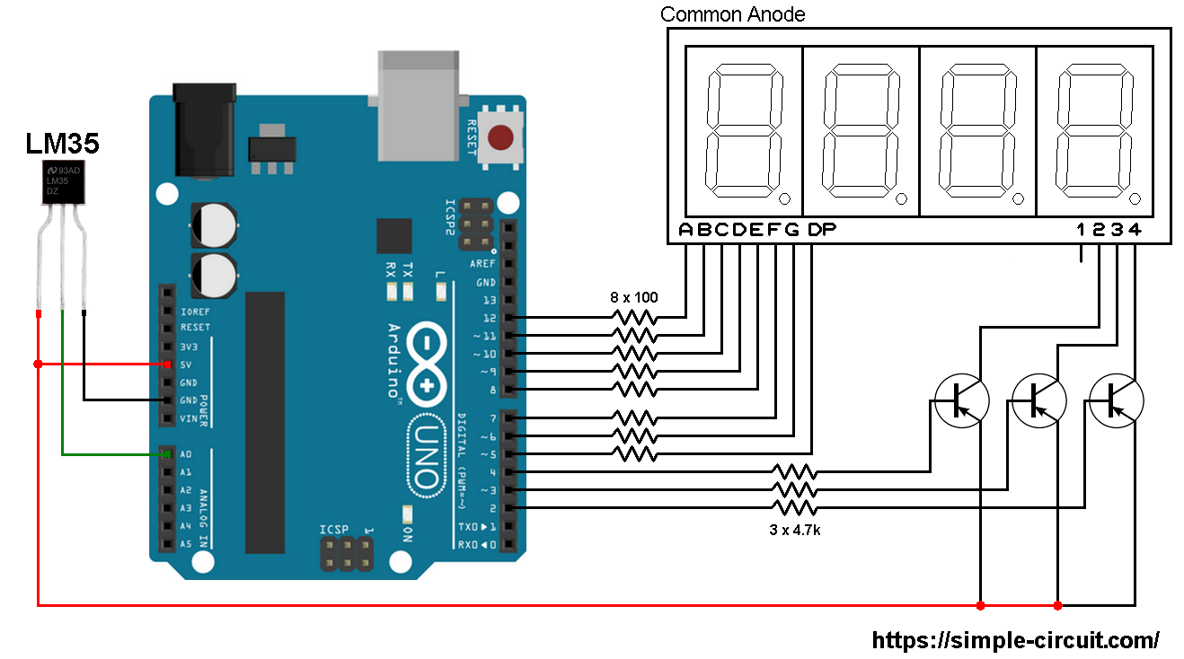 Customer table county Interfacing Arduino with LM35 sensor and 7-segment display