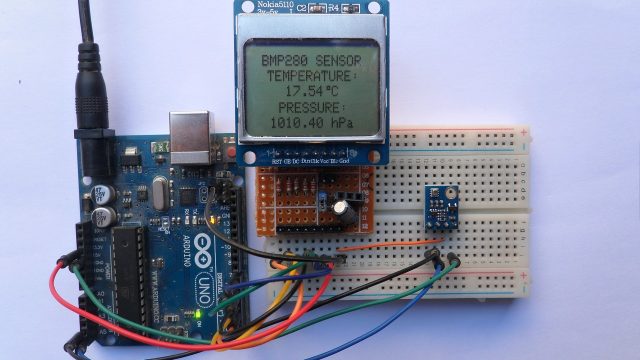 Arduino with BMP280 and Nokia 5110 LCD hardware