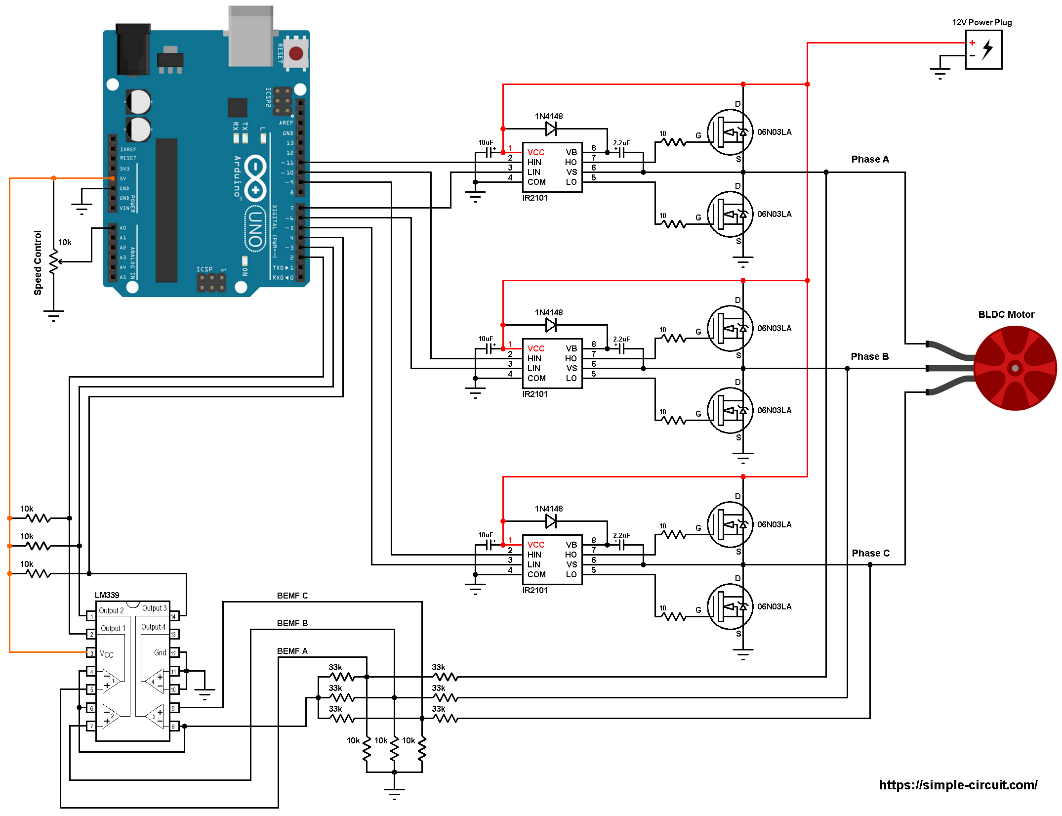 BLDC Motor control using Arduino | Speed control with potentiometer