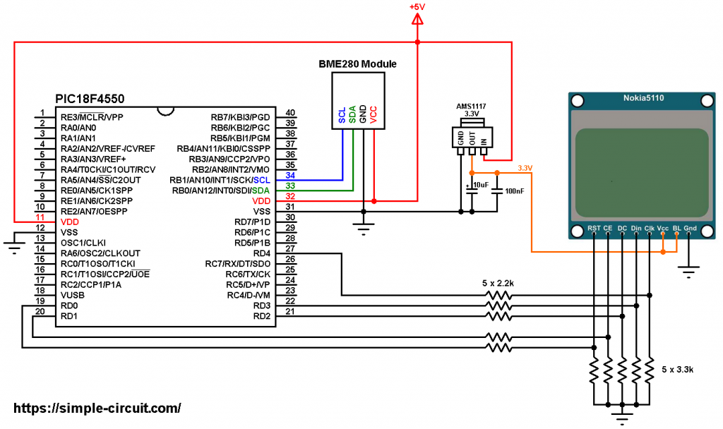 Weather Station Using Pic18f4550 Bme280 Sensor And Nokia 5110 Lcd 2626